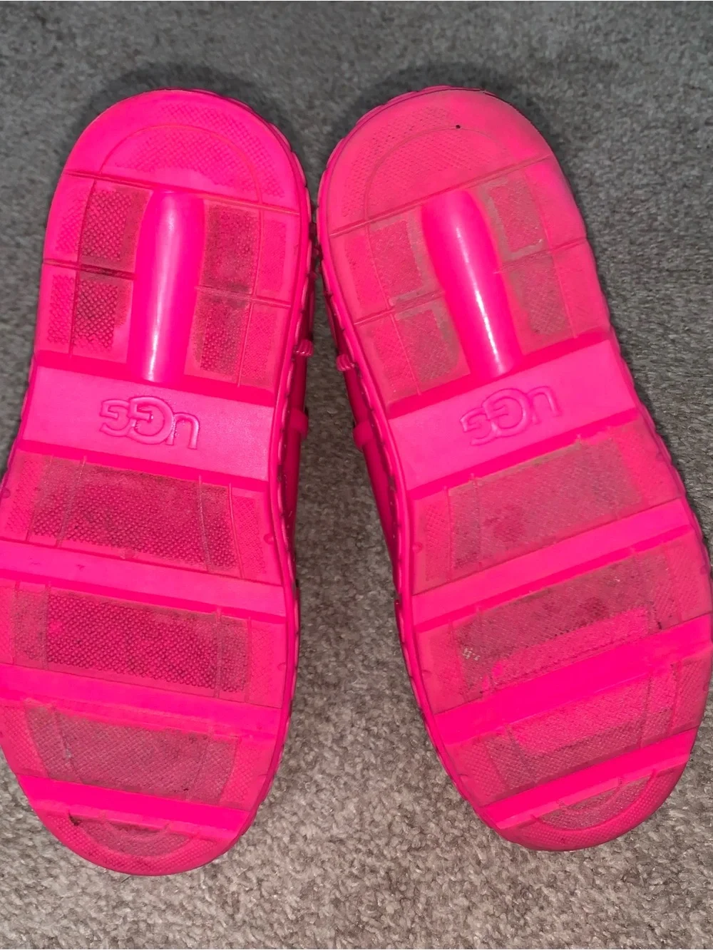 UGG Kids Neon Pink Waterproof Short Rain Boots